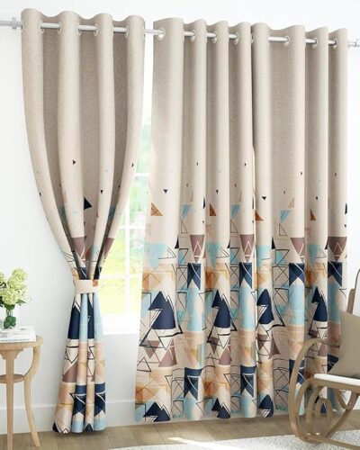 Digital Print Long Door Curtains 9 Feet Long